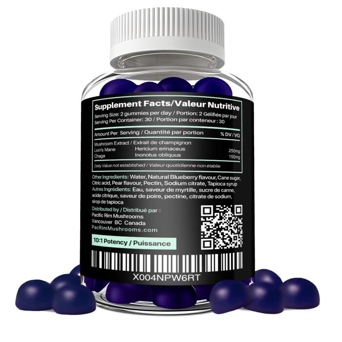 Chaga & Lions Mane Pear Blueberry Gummies - Image 2